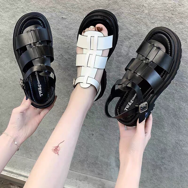 Dép giày sandal nữ ĐỘC_Store siêu nhẹ êm quai da clasic (2 màu)