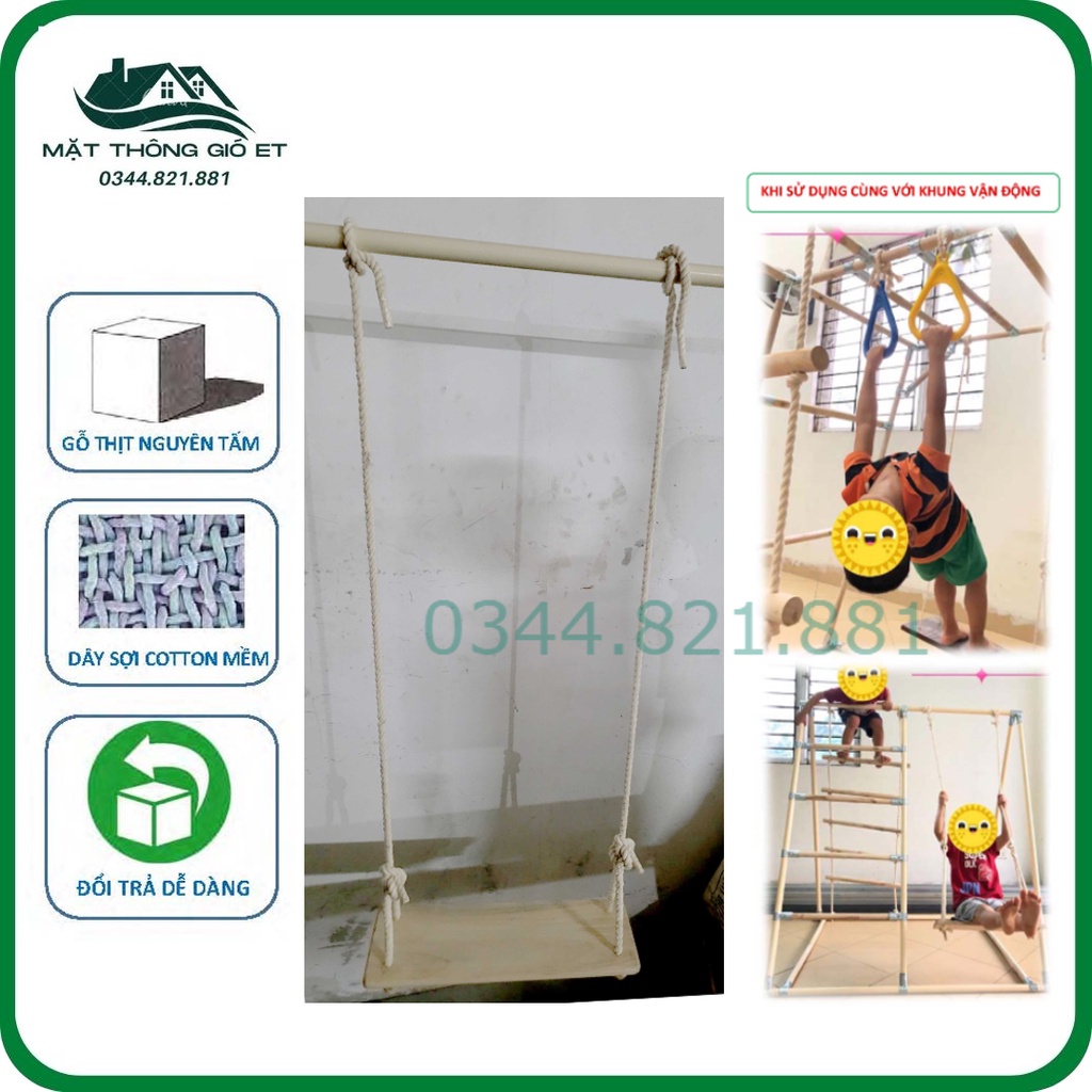 Phụ kiện khung vận động, xà đu đa năng WOOD ACTIVE thang dây, ghế đu, tay đu (vòng đu), lưới leo trèo chất liệu cao cấp
