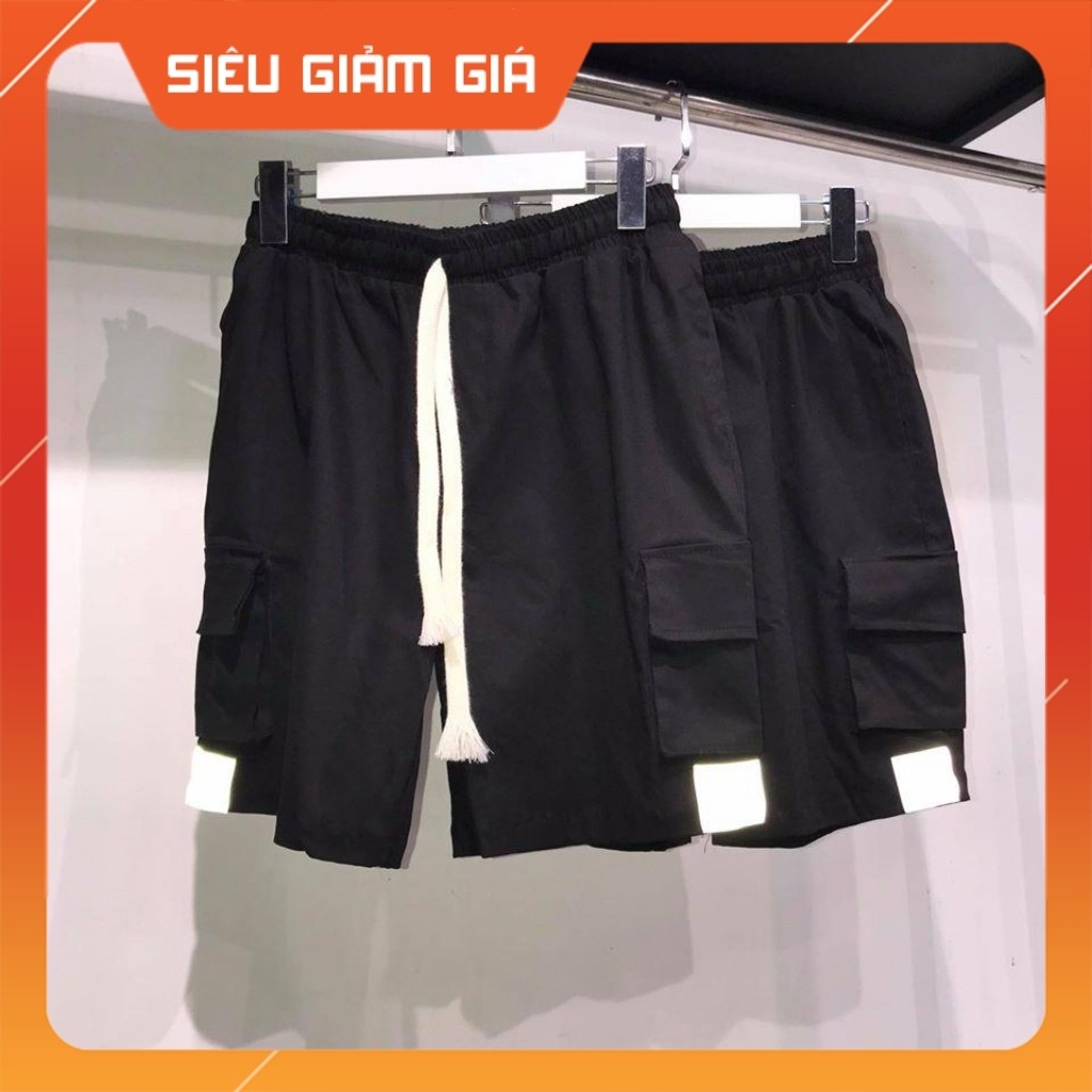 Quần short ngắn kaki túi hộp phản quang nam nữ ( có ảnh thật clip review ) Size M - 2XL