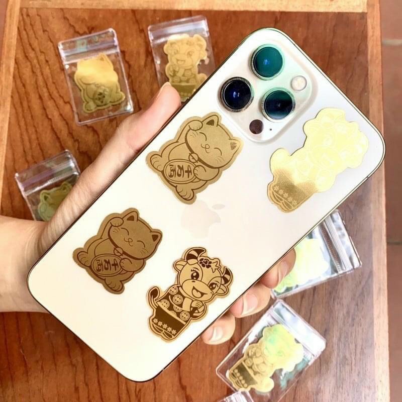 Miếng Lộc MÈO MẠ VÀNG mini - CHIÊU TÀI, HÚT LỘC, MAY MẮN