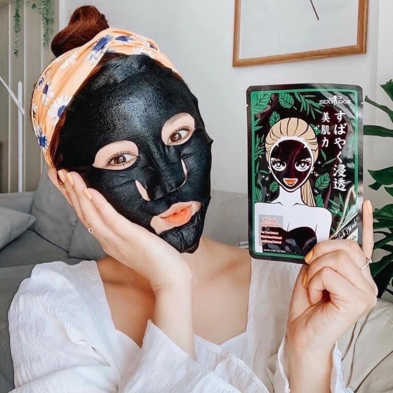 ✨ Mặt nạ đen tràm trà kiểm soát dầu và mụn - SEXYLOOK TEA TREE ANTI BLEMISH BLACK FACIAL MASK ✨