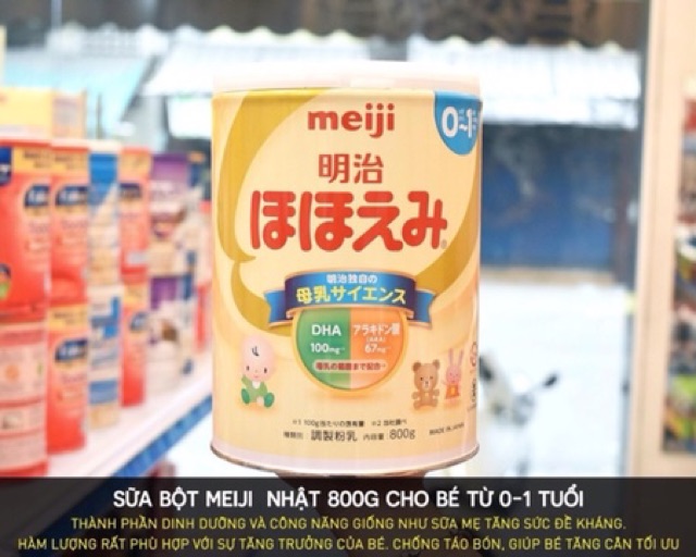 Combo 2 hộp sữa Meiji số 0(Meiji 0-1), sữa meiji số 9(meiji 1-3) lon 800g - Nội địa Nhật Bản