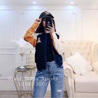 Aó khoác bomber nữ thêu logo A
