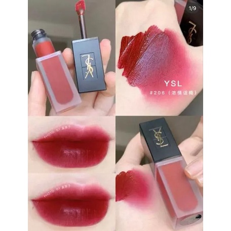 Son Kem YSL 212 Rouge Rebel Đỏ Gạch – Velvet Cream chính hãng tặng kèm fullbox