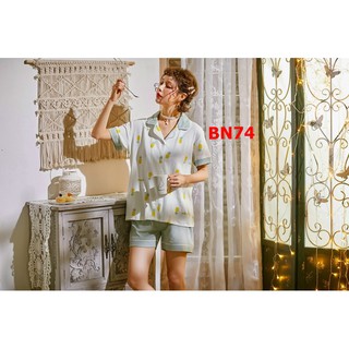 BNN74-Bộ ngủ pizama cotton kẻ sọc hàng cao cấp