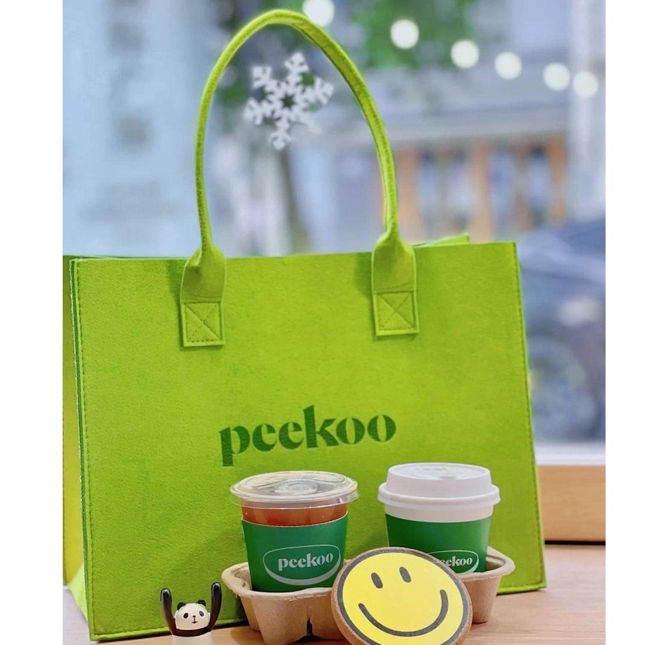 TÚI XÁCH TAY PEEKOO SIÊU TO MÀU XANH HOT TREND CỰC ĐẸP