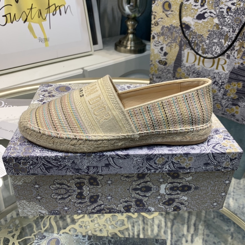 Không Hộp Mới Của Phụ Nữ Galaville Espadrilles Cotton Thêu Chỉ Kim Loại
