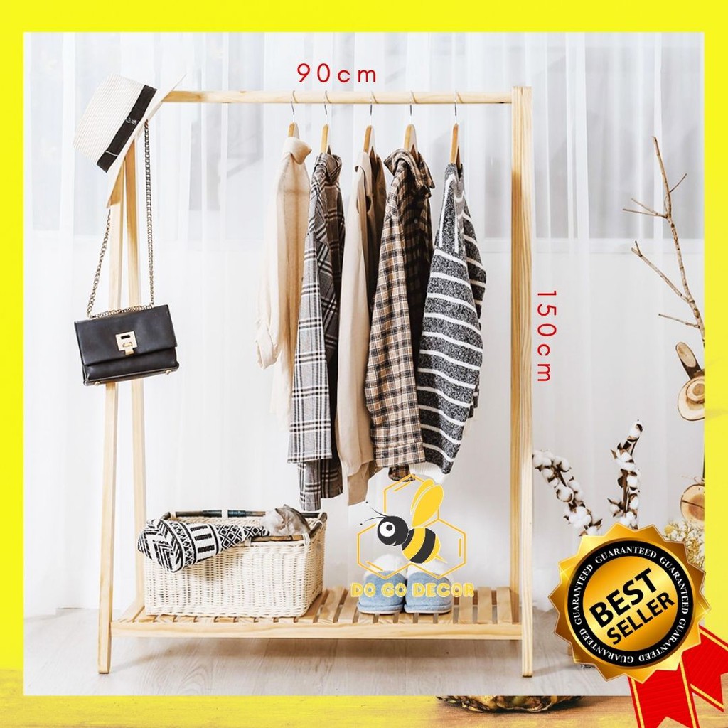 [Mã 254LIFESALE giảm 100% đơn 50K] [⚡NOWSHIP⚡] Giá Treo Quần Áo Gỗ Thông Lắp Ghép Cao Cấp - Bảo Hành 1 năm 1 đổi 1