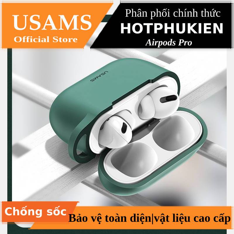 Bao case chống sốc silicon siêu mỏng 2mm cho tai nghe Airpods Pro chính hãng Usams BH568