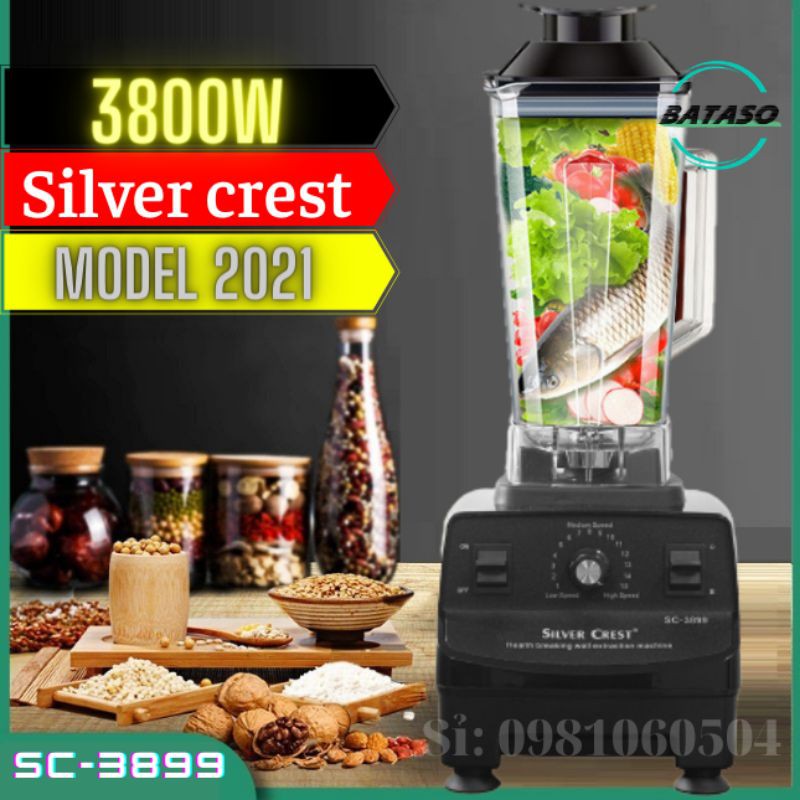 Máy Xay Sinh Tố Công Nghiệp 3600W SILVER CREST  SC-3899. Máy Xay Công Nghiệp: Xay đá, xay thịt, rau củ quả BATASO