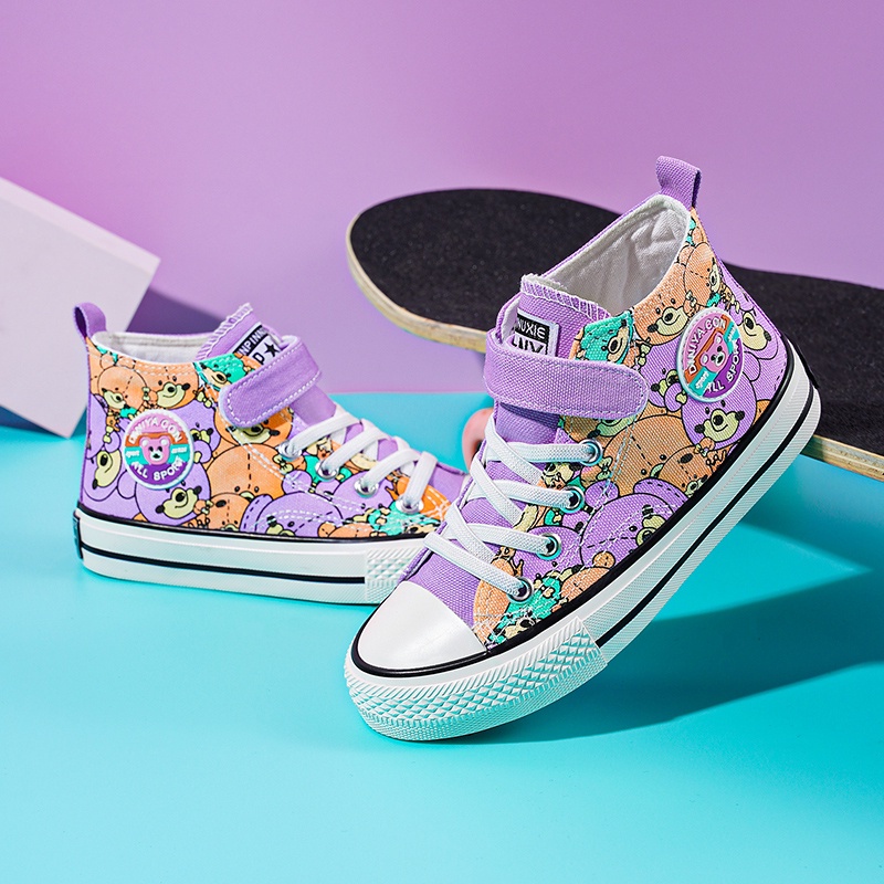 Giày Thể Thao Vải Cổ Cao Thời Trang Mùa Xuân Dành Cho Bé Gái 2022 Size 31-37