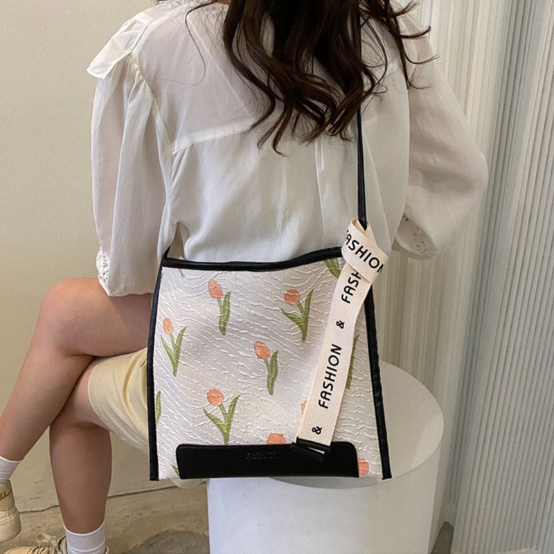 Youyo Túi Tote Đeo Vai Sáng Tạo Với Túi Xách Hoa Tulip Dễ Phối Đồ Cho Bạn Gái