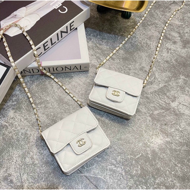 Túi Mini Nữ Đeo Chéo Da Hạt Nhiều Ngăn Đựng Thẻ Mã 2