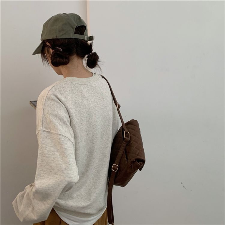 Áo nỉ dài tay form rộng phong cách Hàn Quốc trẻ trung dành cho nữ