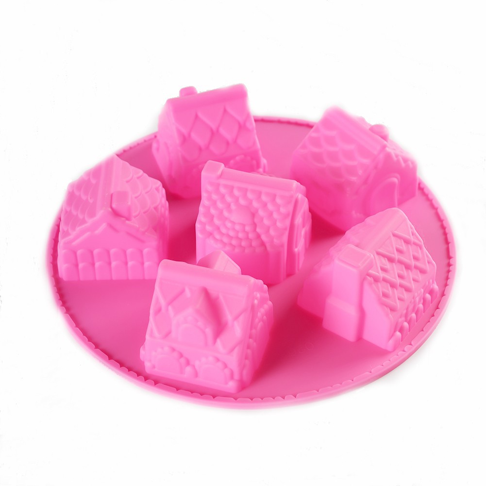 Khuôn silicon Mái Nhà 6x6cm đổ tạo hình cho bánh rau câu 3D, 4D