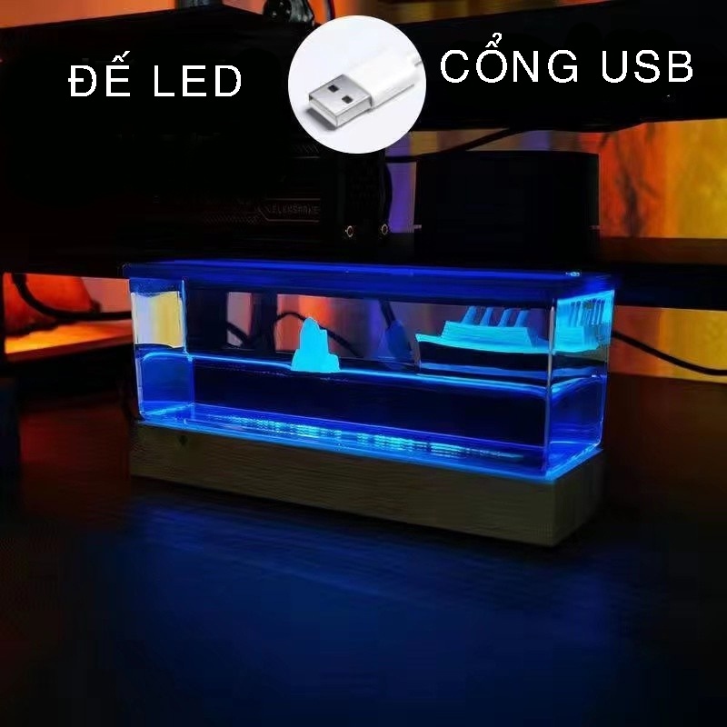 Mô hình chất lỏng mô phỏng giáng sinh ANDYKIDS tàu thủy thuyền tàu bất tử buồm mini trang trí bàn học góc làm việc bể cá