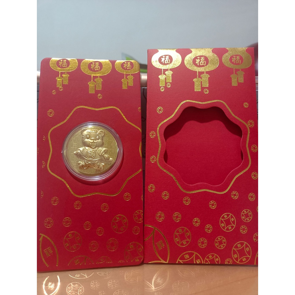 bao lì xì hình hổ hoạt hình 2022 Gold Coin New Year Gifts Red Envelope Angpao