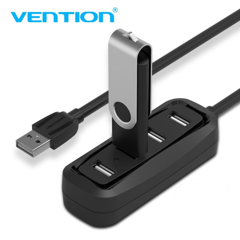 [Mã SKAMCLU9 giảm 10% đơn 100K] Bộ chia 4 cổng USB 2.0 Vention, dài 50Cm/1M VAS-J43 - Ben Computer