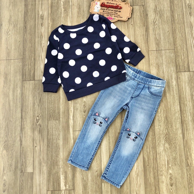 Áo dài tay bé gái Old Navy chất nỉ da cá