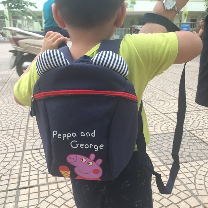 BALO CHO BÉ MẦM NON HÌNH PEPPA NGỘ NGHĨNH KÈM DÂY CHỐNG LẠC - PEPPA