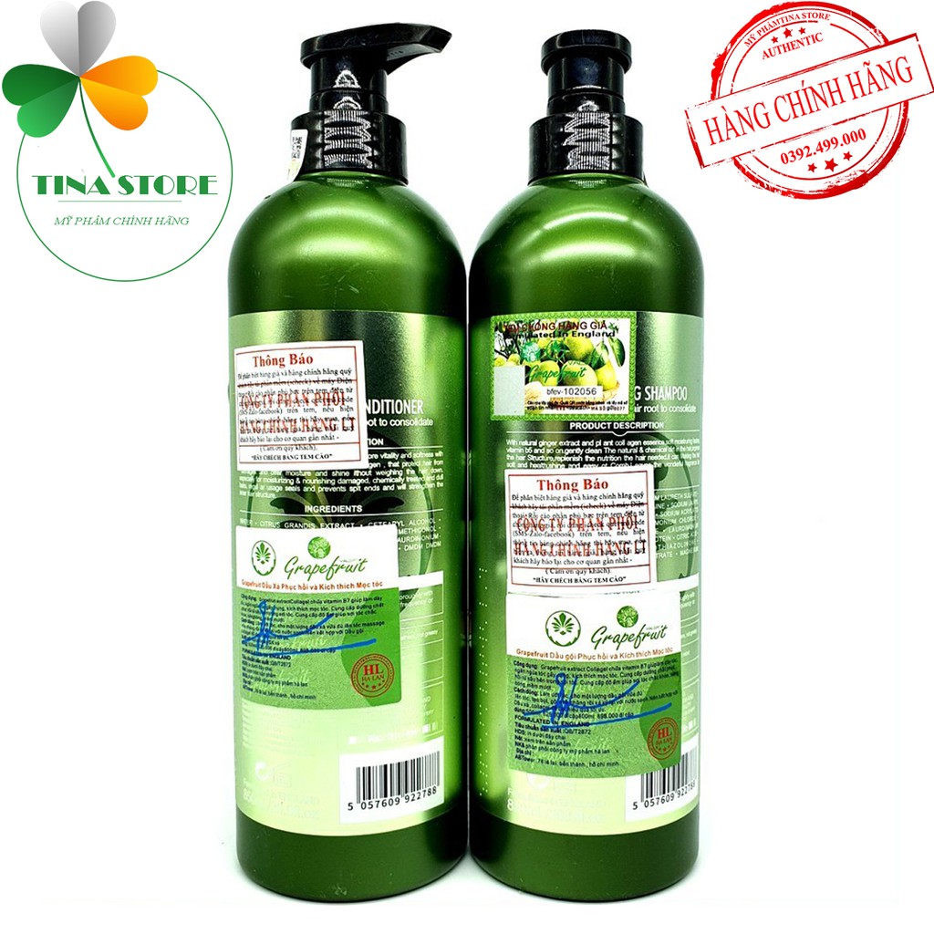[Tặng Tinh Dầu Bưởi] Cặp Dầu Gội Xả Bưởi Grapefruit Plus 850ML | Giảm Rụng Tóc, Phục Hồi Hư Tổn, Khô Xơ, Giúp Mọc Tóc | BigBuy360 - bigbuy360.vn