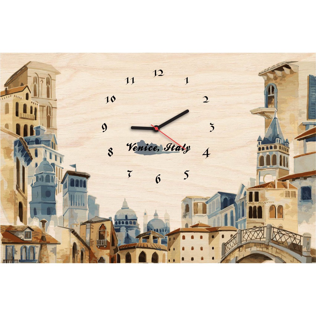 [WA017] TRANH GỖ ĐỒNG HỒ Scandi-wall-clock 40x60cm