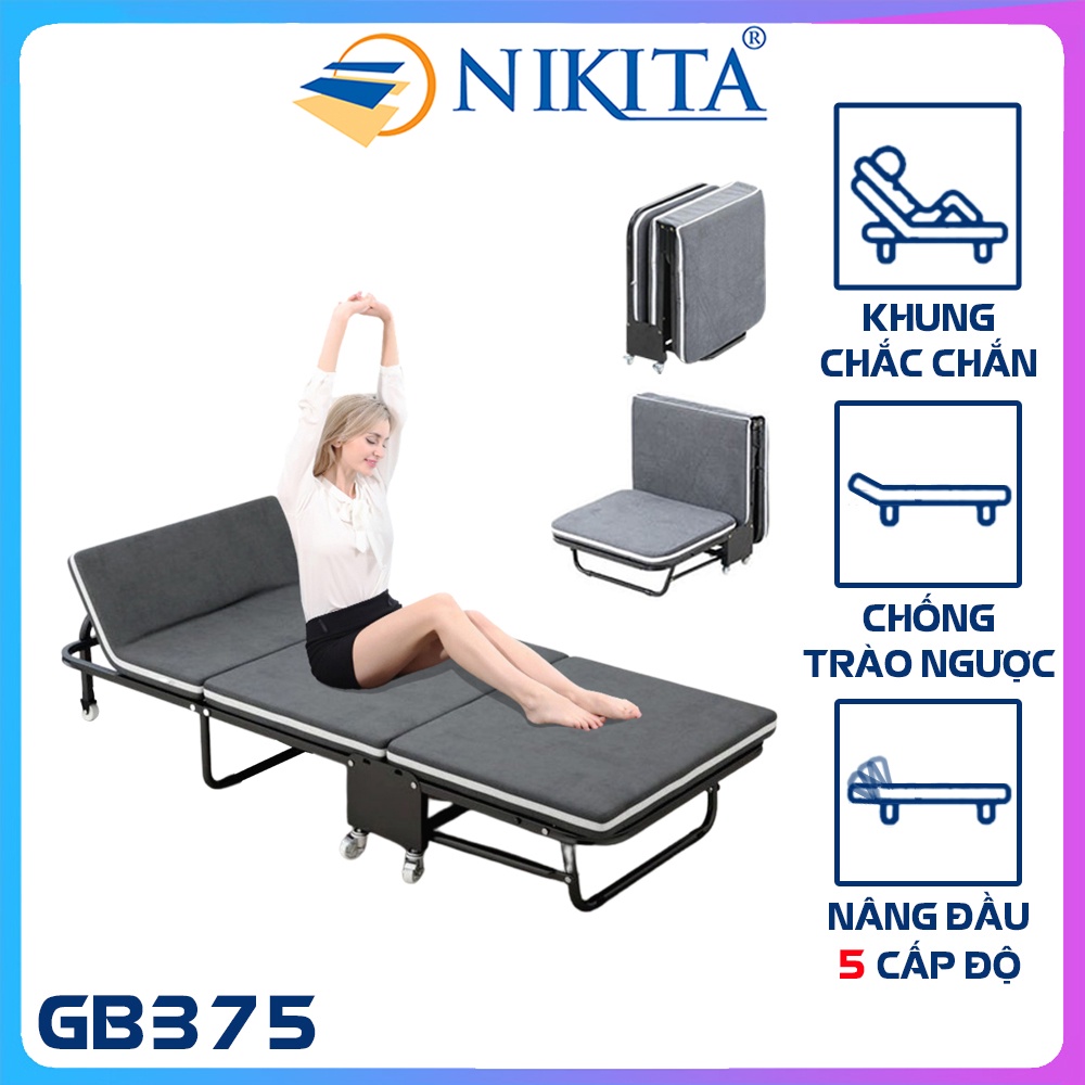 Giường gấp ba, NIKITA GB75/375, Rộng 75cm Dài 180cm