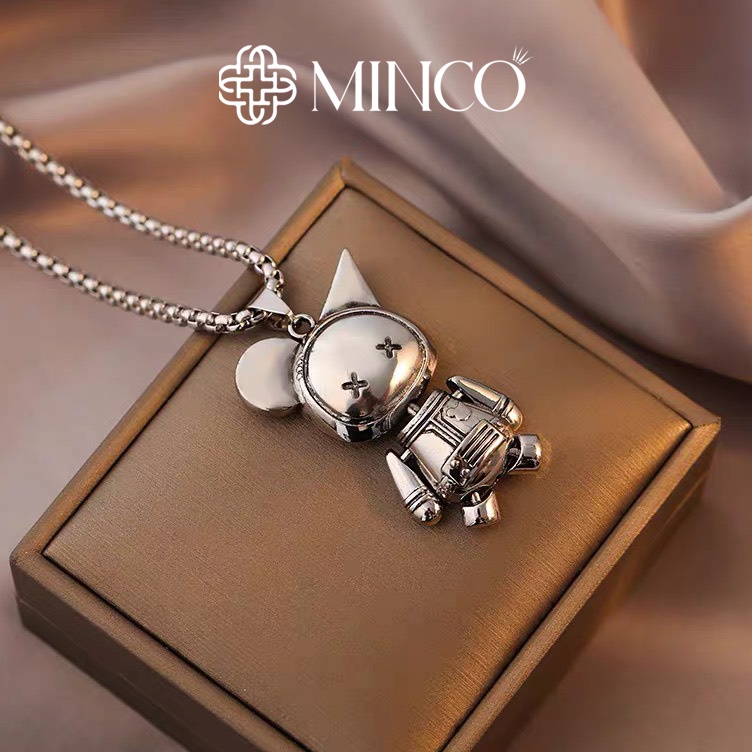 Dây chuyền nam nữ unisex Minco Accessories Vòng cổ Nam Benny phụ kiện thời trang phong cách màu bạc Titan không gỉ DT95