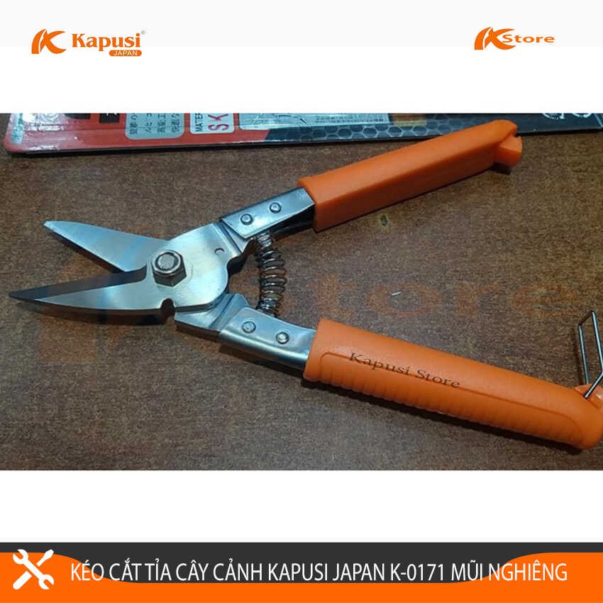KÉO CẮT CÀNH - KÉO TỈA DĂM MỎ NHỌN LƯỠI CONG KAPUSI JAPAN K-0171 8INCH/180MM