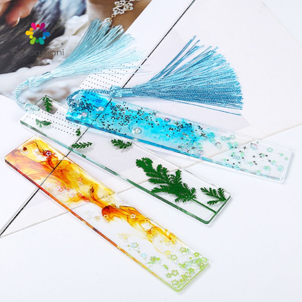 Set 5 Khuôn Silicone Hình Chữ Nhật Làm Thẻ Đánh Dấu Trang Sức DIY