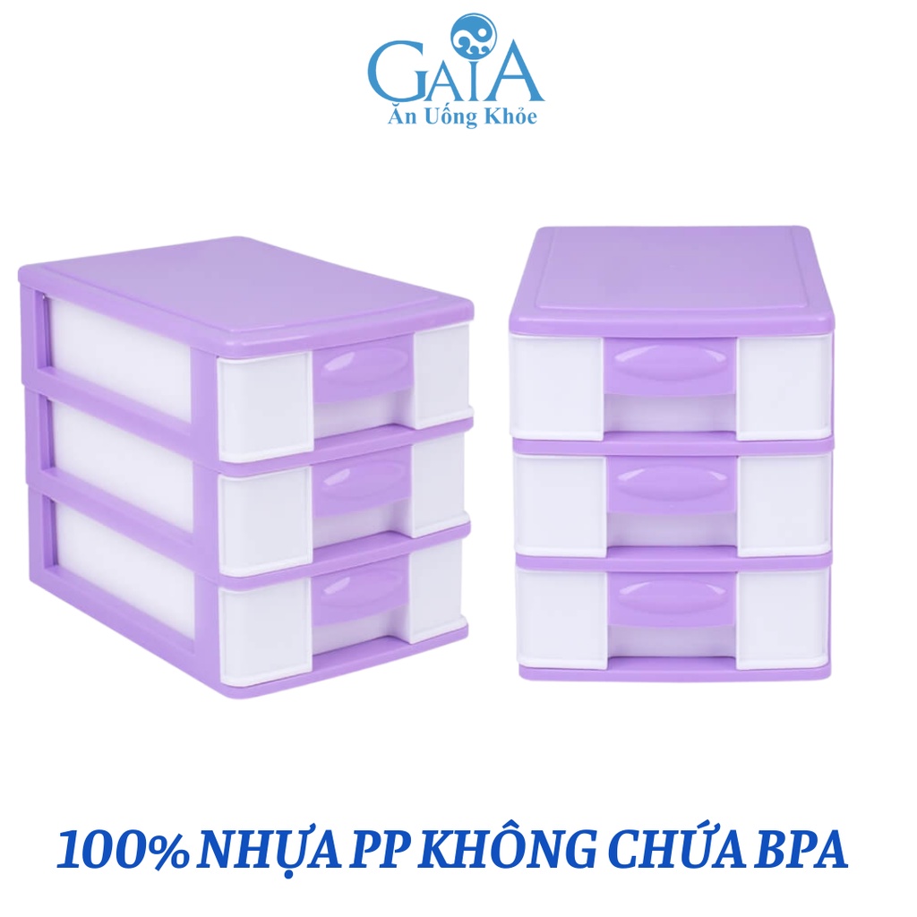 Tủ nhựa đa năng 3 ngăn đựng đồ để bàn tiết kiệm không gian 100% nhựa PP Đại Đồng Tiến an toàn sức khỏe