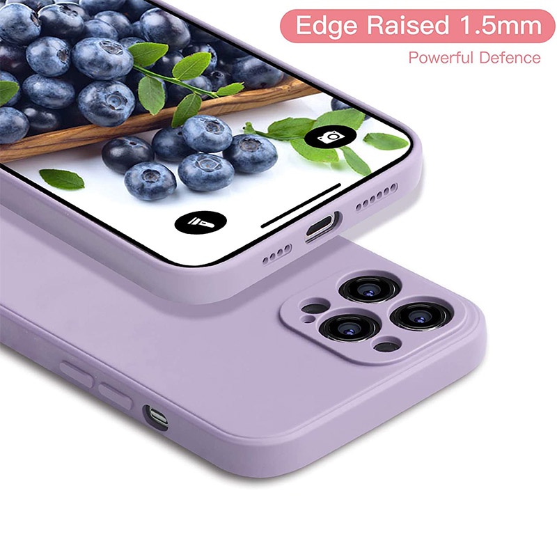Ốp điện thoại Tpu dẻo che camera cạnh thẳng màu kẹo thích hợp cho iPhone 13 Pro Max
