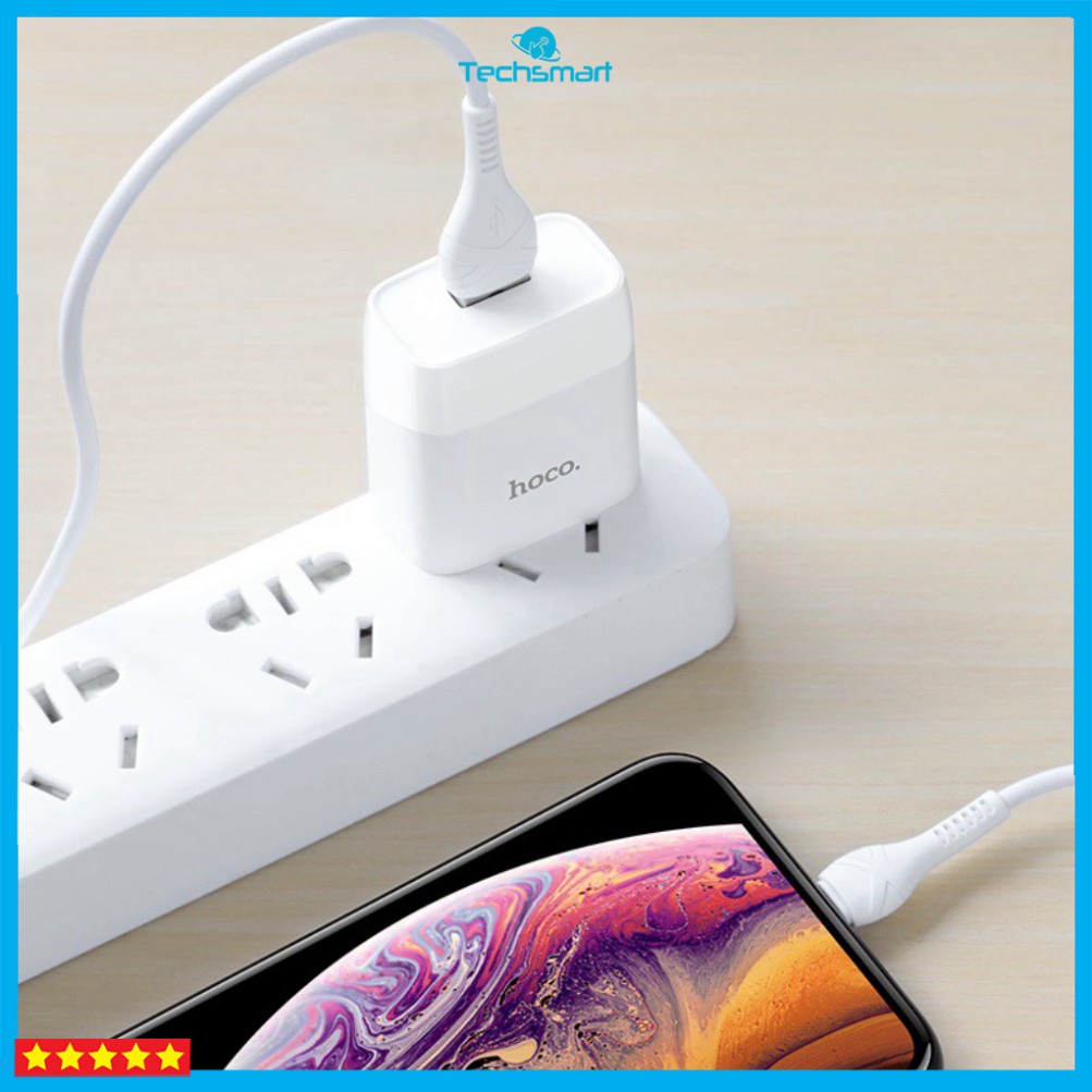 Củ sạc Hoco C72 cổng USB 2.1A, cóc sạc dùng cho iPhone, iPad, Android - Chính hãng