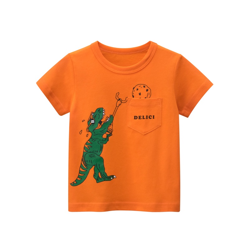 Áo thun cotton SOFFNY tay ngắn in hình hoạt hình thời trang mùa hè cho bé trai và bé gái