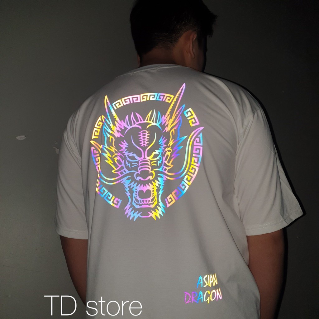 - Áo thun unisex phản quang mẫu ASIAN DRAGON