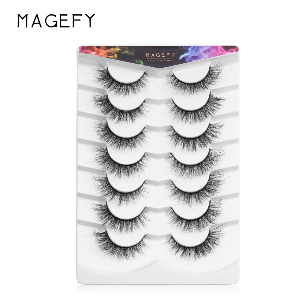 Bộ 7 cặp lông mi giả MAGEFY dày và cong tự nhiên nhiều phong cách và kích cỡ
