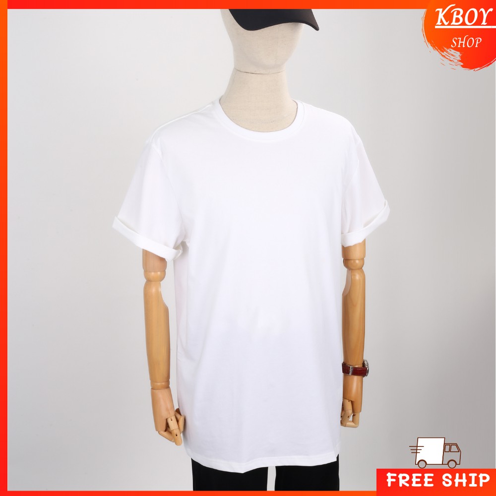 Áo Thun Trơn Nam - Áo phông nam tay ngắn 100% cotton Trắng Đen dáng ôm vừa vặn AT01 | BigBuy360 - bigbuy360.vn