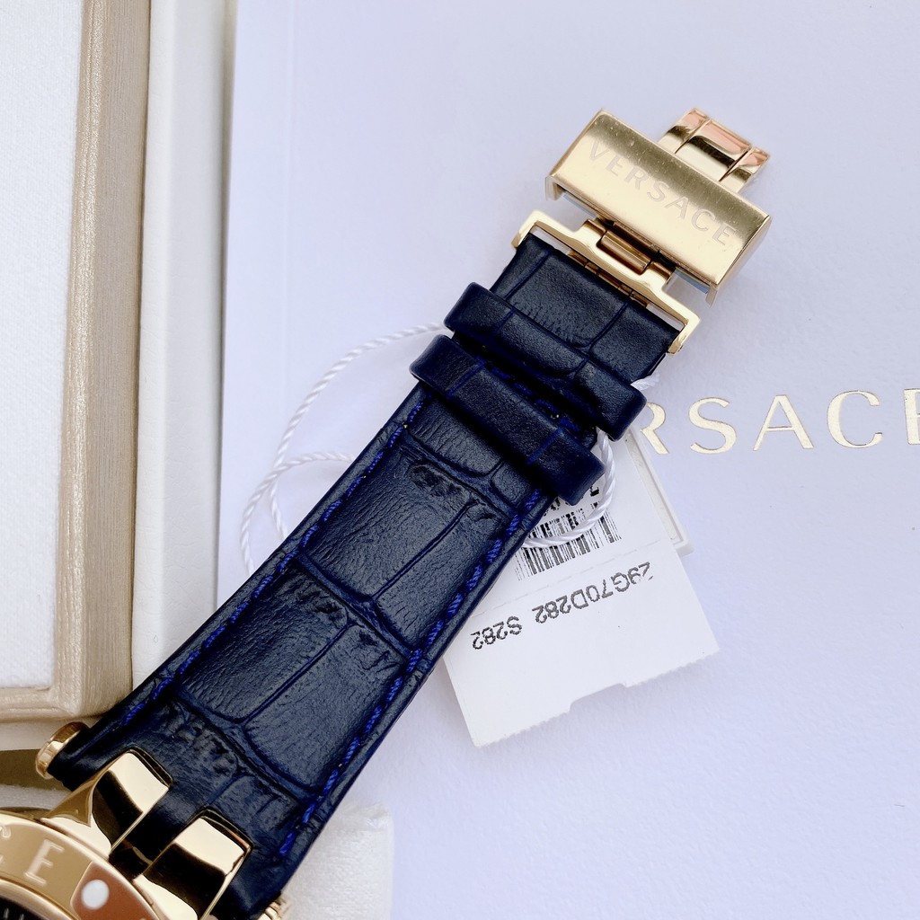 ĐỒNG HỒ NAM NỮ vERSACE V-Race Blue Dial Men's GMT Leather Watch, 46 mm 29G70D282 S282