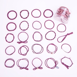 Set dây buộc tóc 24 chiếc khác nhau.