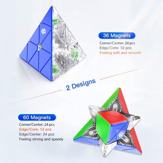 Rubik GAN Pyraminx M Có Nam Châm Cao Cấp Sticleless Enhanced, Explore, Standard