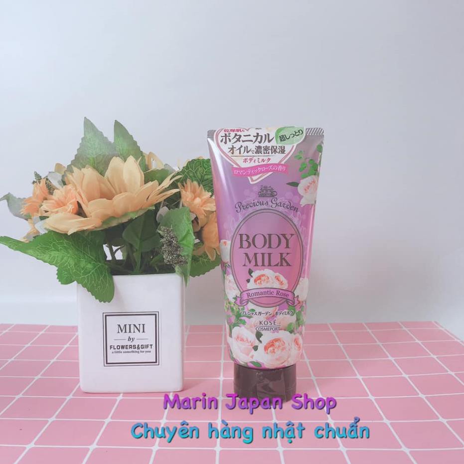 (Có bill Nhật) Kem Dưỡng Thể cấp ẩm chống nẻ da Body Milk Kose Precious Garden Nhật Bản