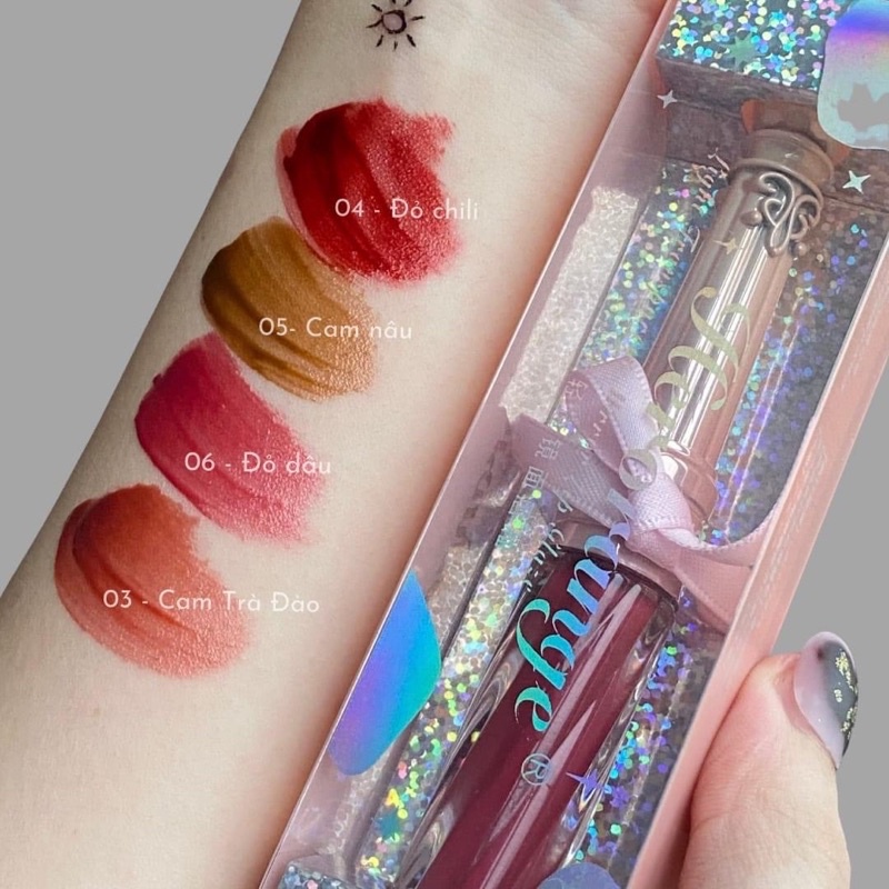 Son Bóng HERORANGE siêu lì lên màu chuẩn thiết kế Nơ dễ thương