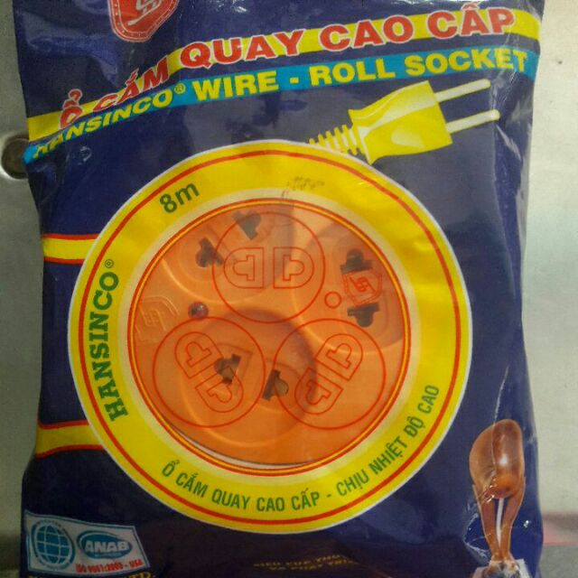 Ổ cấm tròn 8m 3 lỗ cấm Hasinco