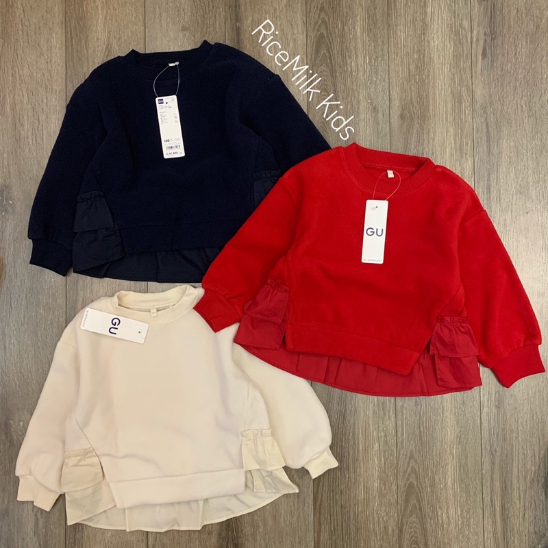 Áo nỉ Gu xuất dư xịn dáng peplum cho mẹ và bé gái
