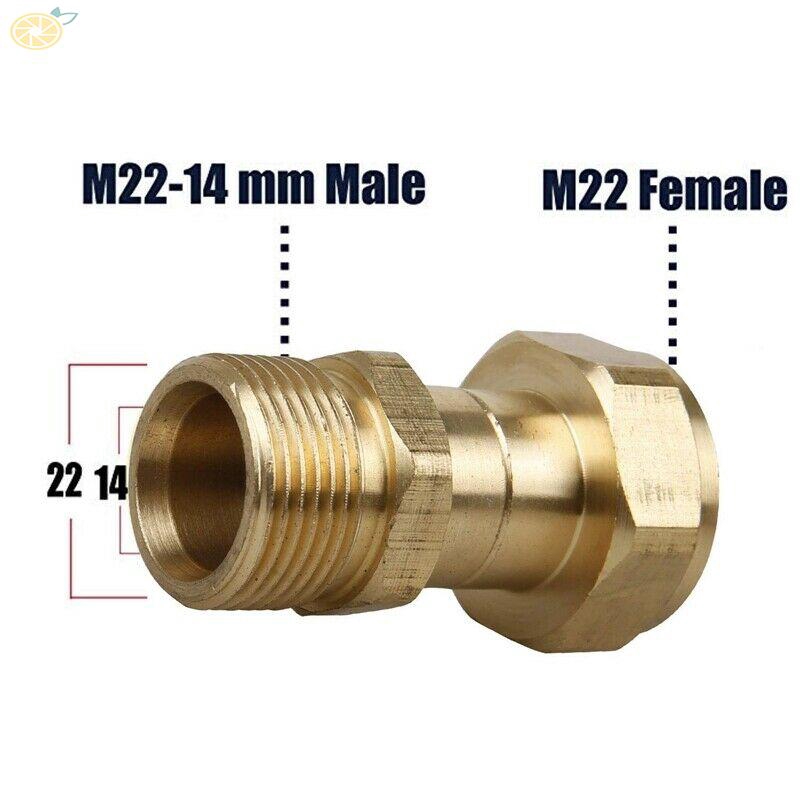 Đầu Nối Vòi Phun Nước M22 14mm Bằng Đồng