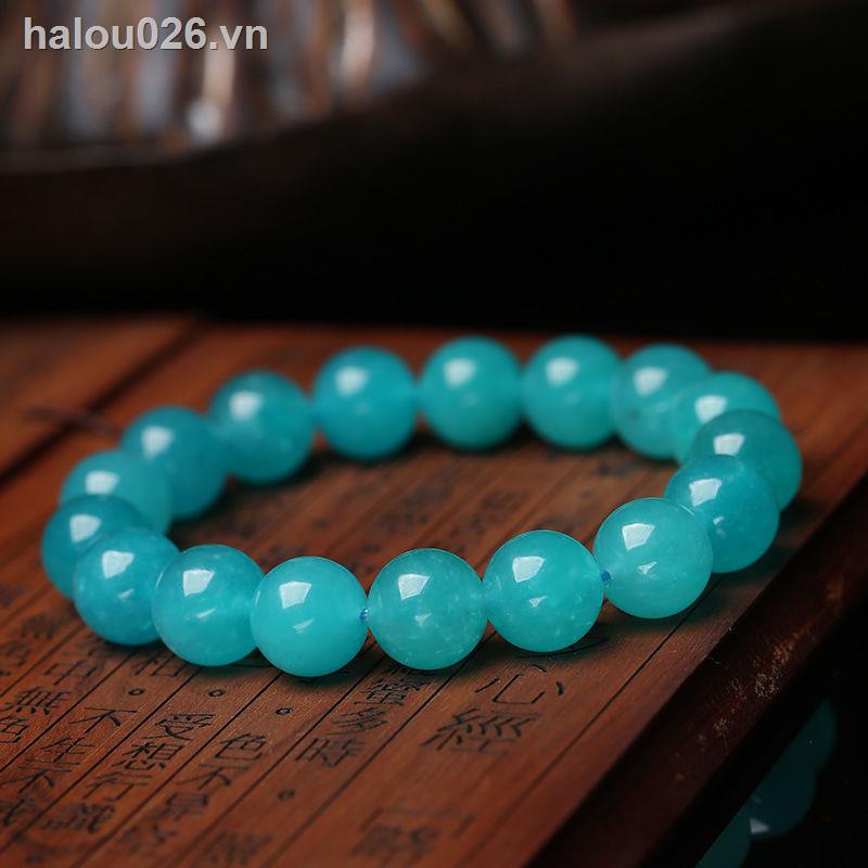 ✥❐۩[On stock] Lover necklace Natural ice amazonite crystal bracelet women s single circle couple bracelets mother s necklace men s multi-circle Buddhist beads