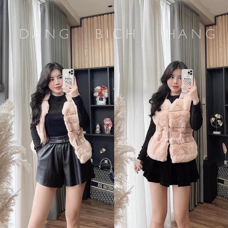 Áo gile lông cổ vuông ms8803 | BigBuy360 - bigbuy360.vn