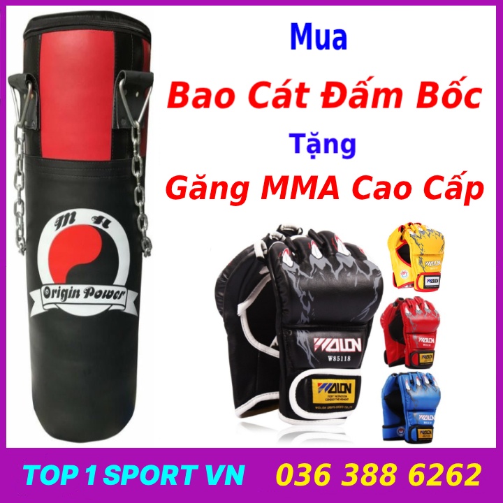 Bao Cát Đấm Bốc Tự Đứng ABJ + Găng tay đấm bốc mma Walon + băng đa boxing - Phiên bản dành cho dân chuyên, và phòng tập