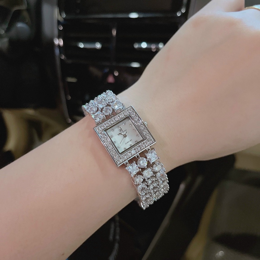 Đồng Hồ Nữ Chính Hãng Royal Crown D8160 Jewelry Dây Kim Loại Đính Đá Chống Nước Chống Xước