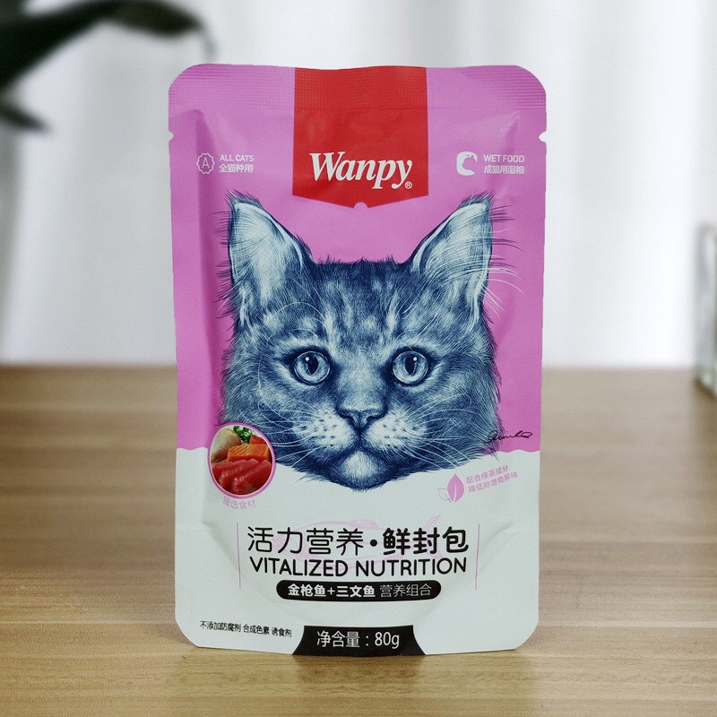 Pate mèo WANPY gói 80g - có 7 vị dành cho mèo kén ăn